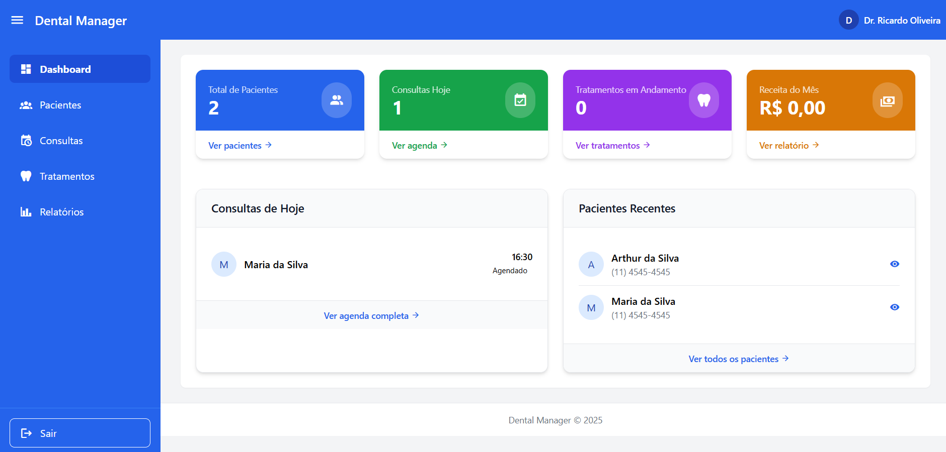 Consultório Dentário - Dental Manager
